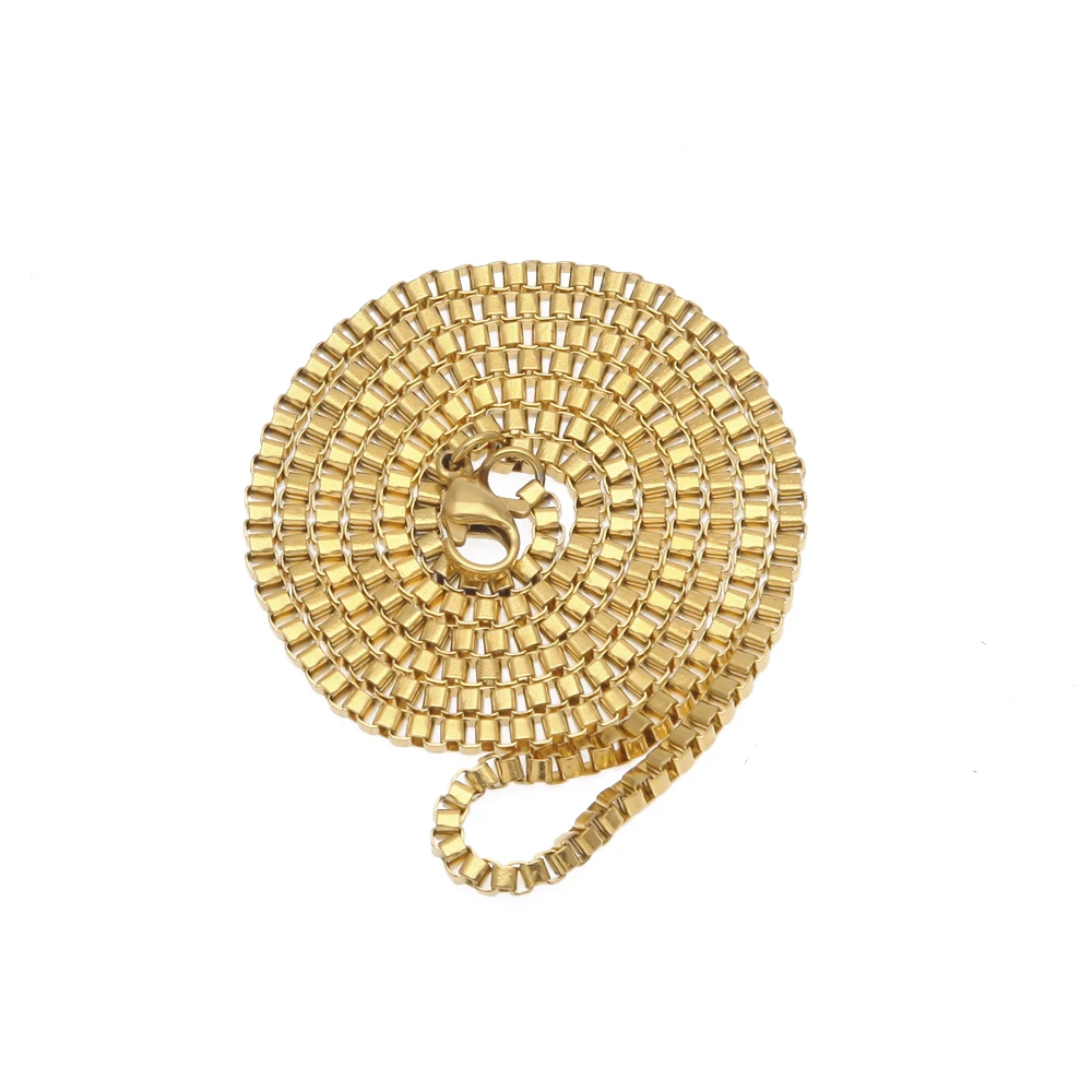 Хип хоп золотая цепочка из нержавеющей стали в коробке для мужчин шикарное