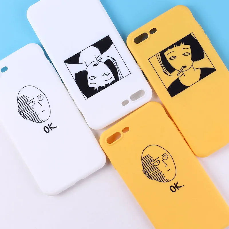 

ANIME One Punch Man Girl TPU Silicone Frosted Matte Case for iPhone 11 12 13 Pro 8 Plus X Soft Cover iPhone 7 7Plus XS Max