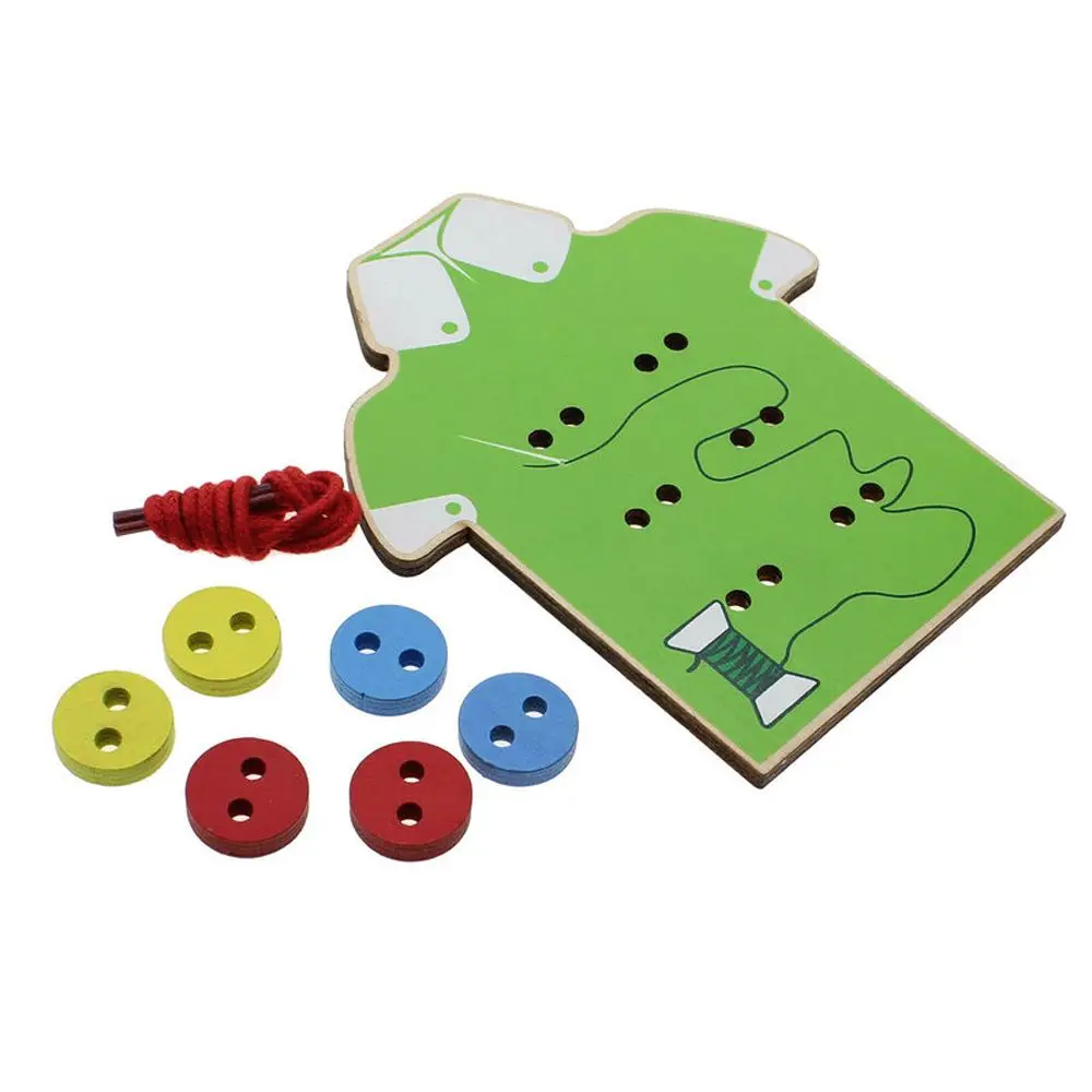 Детские развивающие игрушки Монтессори бусины доска для шнуровки деревянные