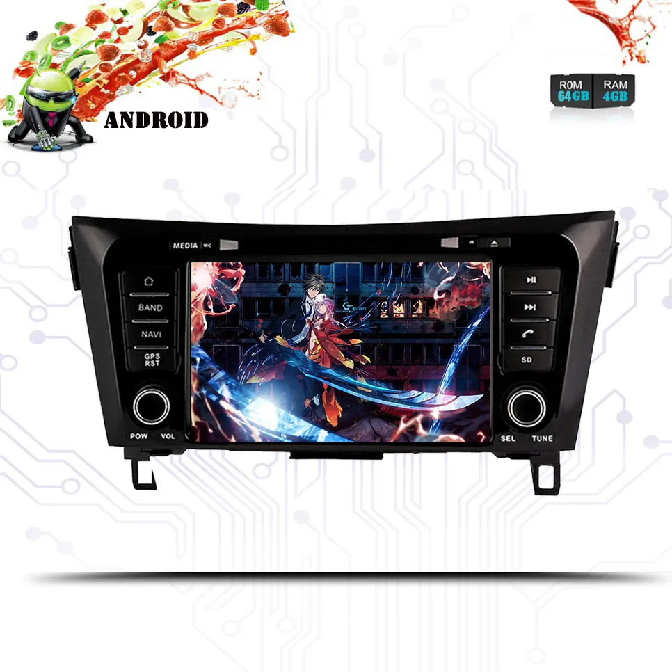 Android 10.0HD 1024*600 автомобильный dvd-плеер радио для Nissan Qashqai X-Trail 2014-2018 3/4G WIFI GPS навигация