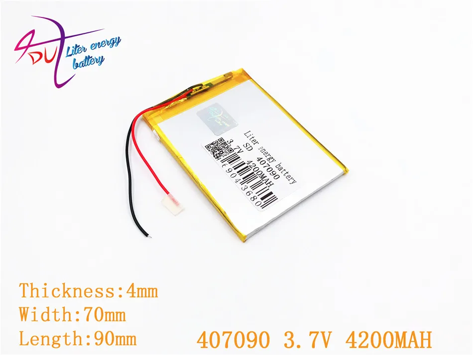 10 шт. 3 7 в 4200 мАч 407090 полимерный литий-полимерный аккумулятор для GPS DVD PAD