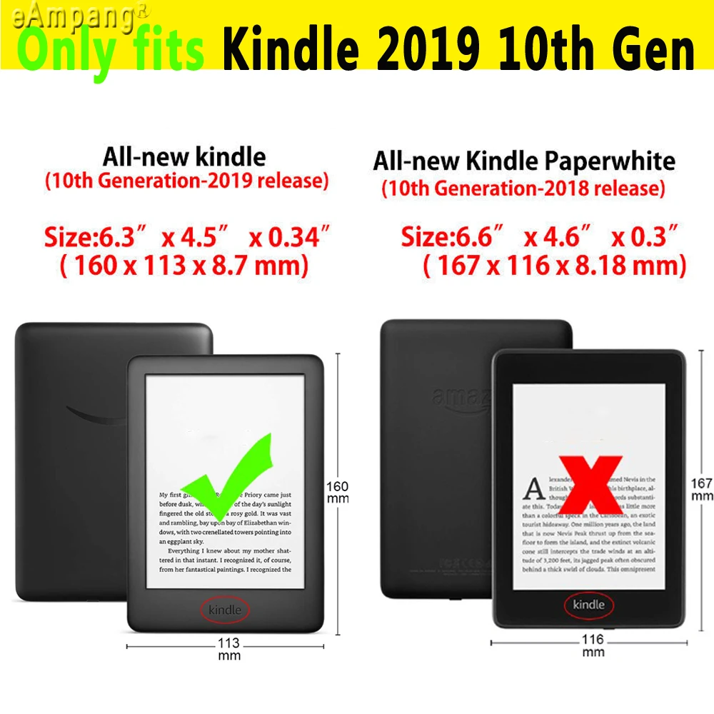 Чехол для Amazon Kindle 2019 6 дюймов 10 поколение модный окрашенный мягкий ударопрочный с