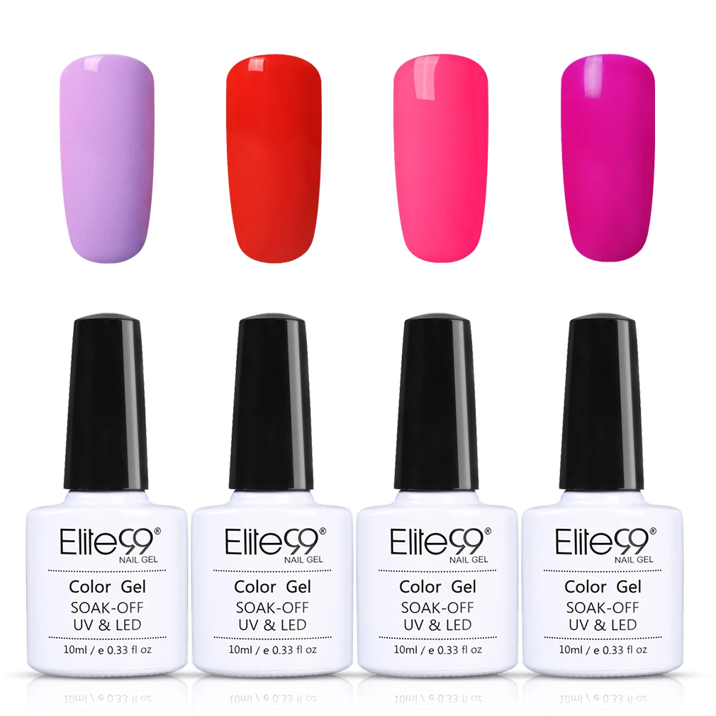 C007 Elite99 10ml Macaron Gel 4pcs/set Nail Art Vernis UV Gel Varnish Soak Off Nails Gel Polish Reinforce Nail Hybrid Lacquer - Цвет: C007