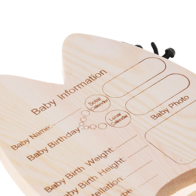 Caja de dientes de beb&eacute; de madera Natural, organizador de dientes de leche, almacenamiento para ni&ntilde;os y ni&ntilde;as, guardar estuche de recuerdo-4
