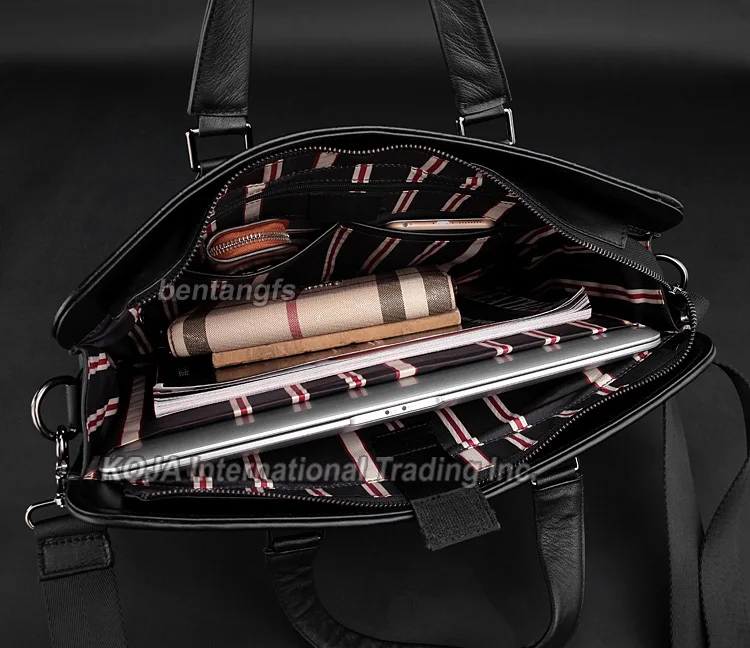 Роскошные трикотажные полный зерна натуральной кожи мужчины портфель деловая