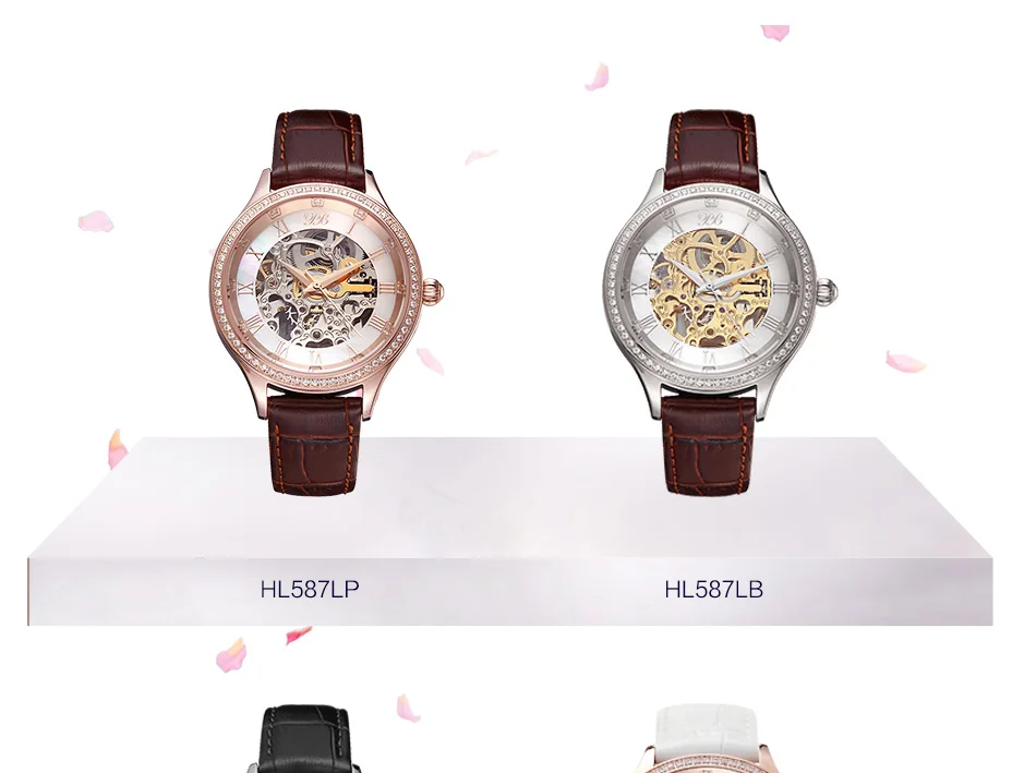 Princess Butterfly Watch автоматические часы женские наручные с римскими цифрами и бабочками, Кварцевые водонепроницаемые механические с кожаным циферблатом
