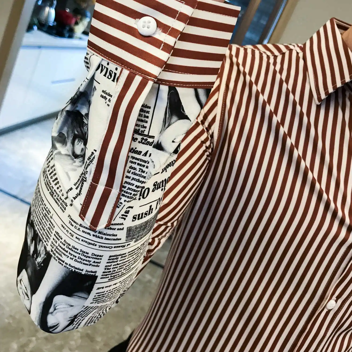 Новые осенние Рубашка в полоску мужские рубашки стиле кэжуал Slim Fit Мода 2019 с