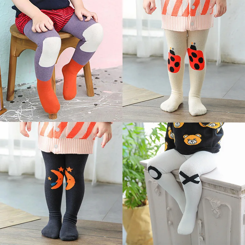 Детские колготки для девочек и мальчиков с мультяшным рисунком новорожденных
