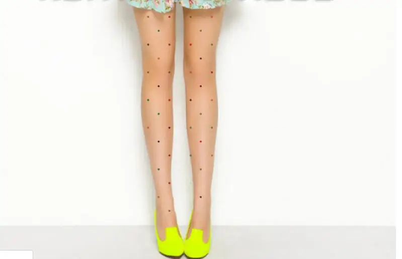 10pairs/lot! Summer Colorful Classic Small Polka Dot Thin Lady Pantyhose