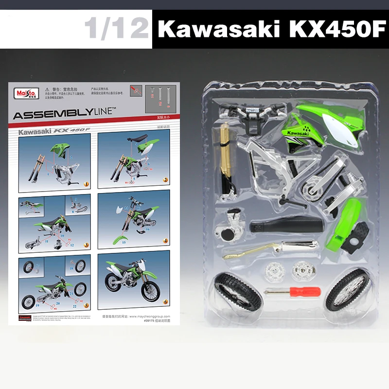 Мотоциклетная игрушка Maisto 1:12 KX450F наборы моторных автомобилей сделай сам сборный