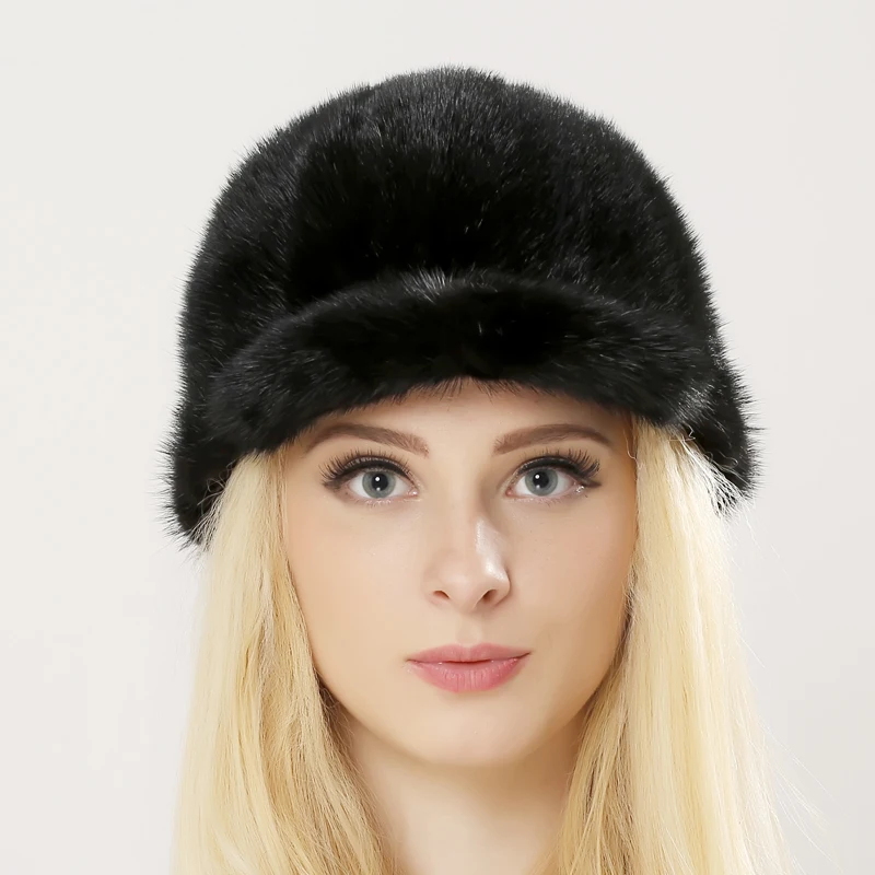 New style mink fur cap hat handmade real mink fur knight cap warm winter fur hat fashion lady real fur hat