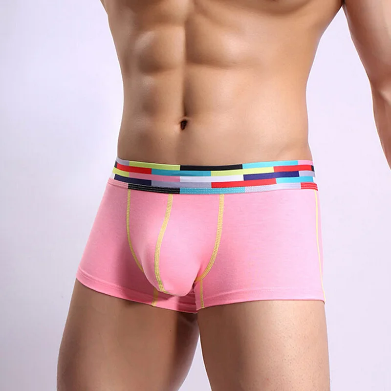 Нижнее белье мужские боксеры модные шорты мягкие дышащие хлопковые с выпуклой