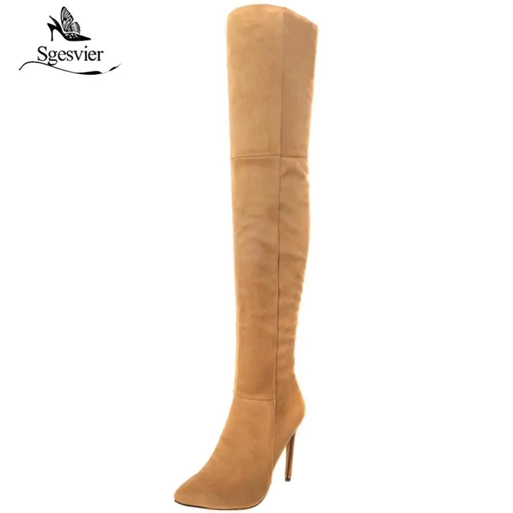Женские длинные сапоги на шпильке sgesвье осенне-зимние выше колена В рыцарском