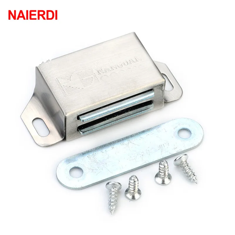 4 шт. NAIERDI 519 из нержавеющей стали магнитный шкаф ловит нажмите чтобы открыть
