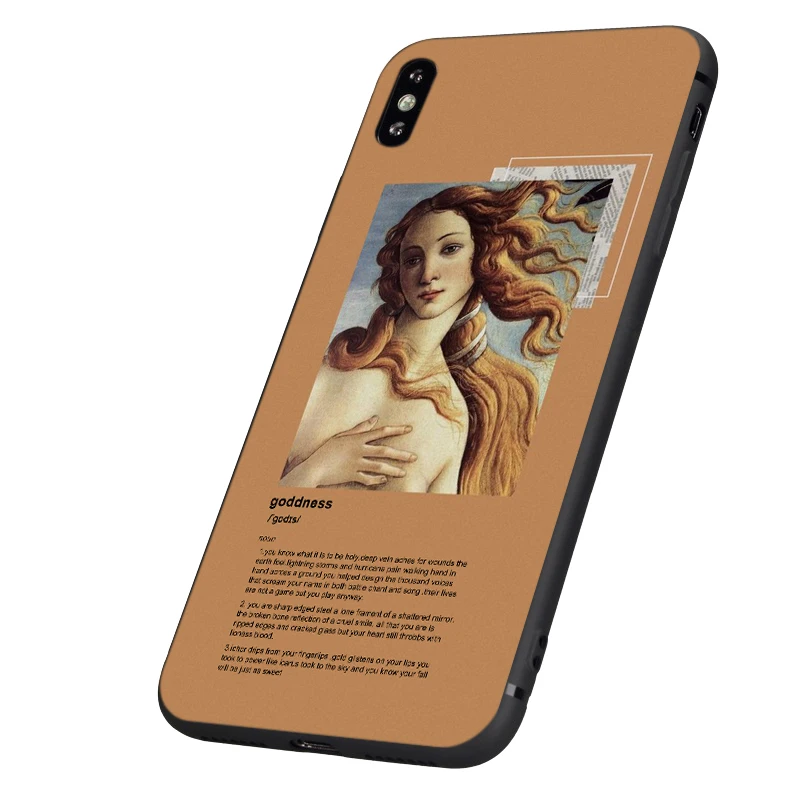 Черный чехол ТПУ для iphone 5, 5s, se, 6, 6s, 7, 8 plus, x, 10, XR, XS, 11 pro, MAX, чехол, силиконовый, художественный, эстетический, Ван Гог, Мона Лиза