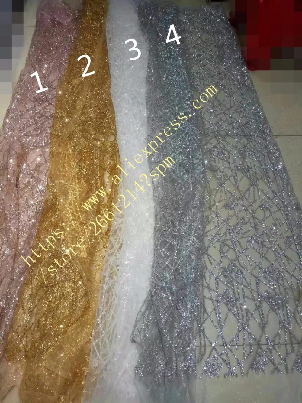 Новый дизайн! 5 ярдов нигерийское блестящее платье