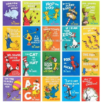 10 book random Серия Dr. Seuss, интересный сюжет, детская картина, карманная мини-книга на английском языке, детский праздничный подарок, 20 книг на выбор - Цвет: 10 book random