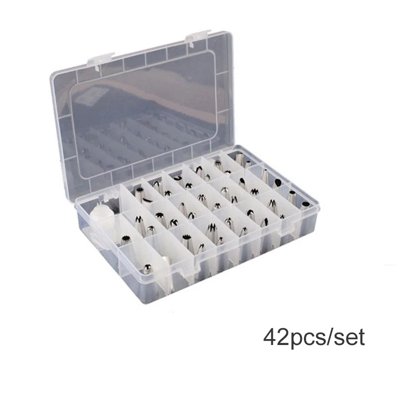 42Pcs Unibird DIY Кондитерские насадки+ термополиуретановая Кондитерская сумка для кремовая глазурь конвейерное покрытие насадки для украшения выпечки кухонный набор инструментов для выпечки аксессуары - Цвет: 42Pcs