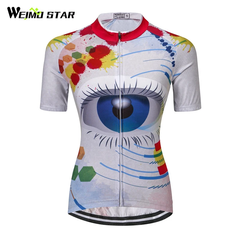 

Weimostar Women Cycling Jersey Top 100% Polyester Summer MTB Bicycle Cycling Clothing Breathable Short Sleeve Bike Jersey Shirt