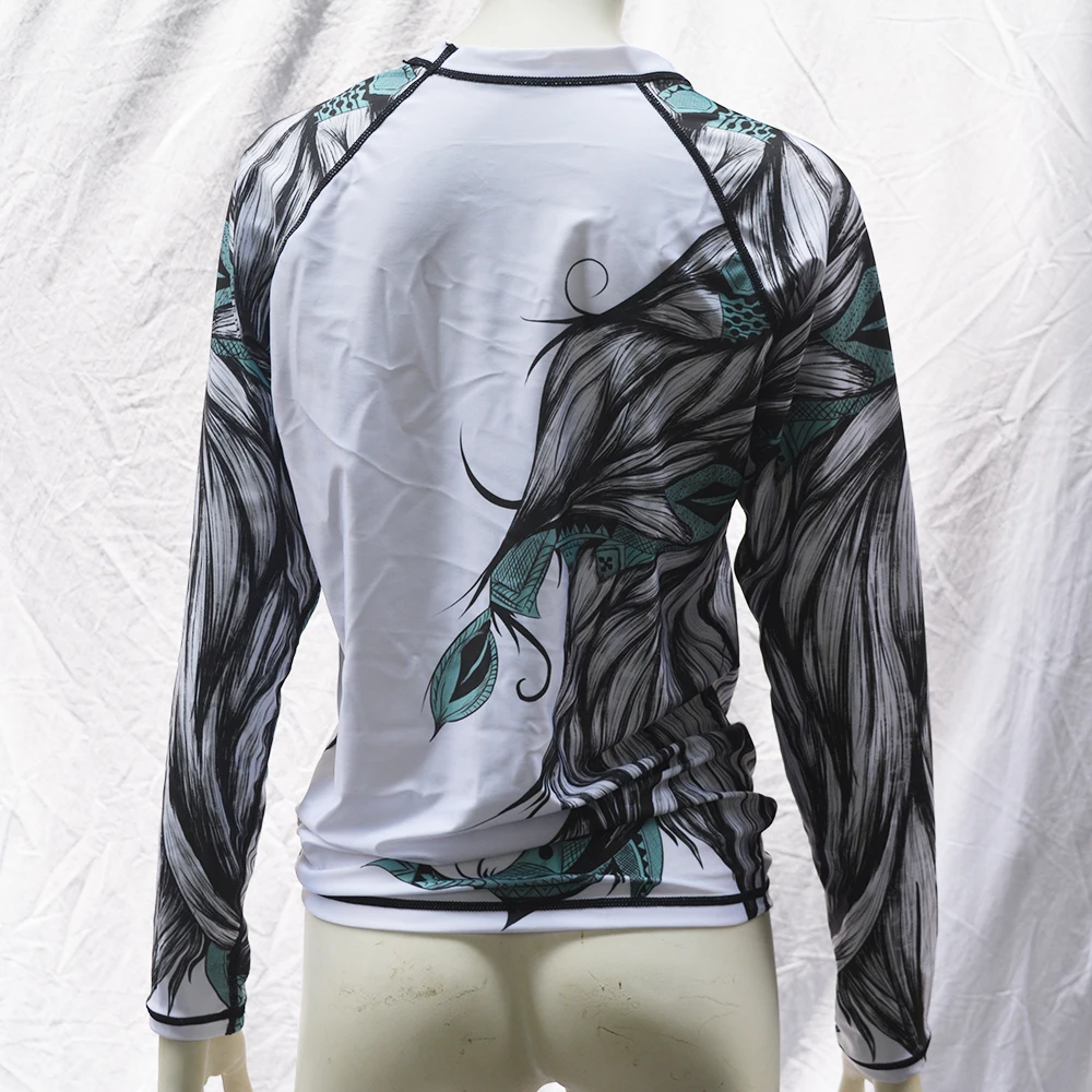 Женский купальник с сублимационной печатью UPF 50 Rashguard длинными рукавами для