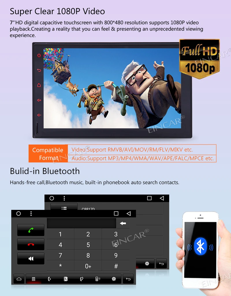 Eincar Android 7 1 автомобильное стерео радио Bluetooth GPS навигация FM AM RDS WiFi MirrorLink USB SD