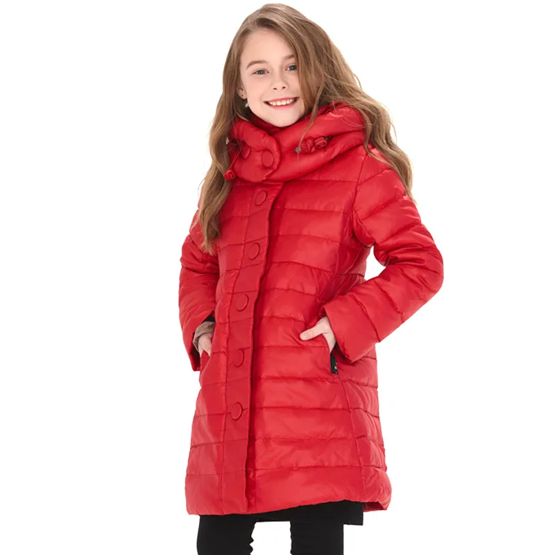 SP SHOW осень Зимний детский Верхняя Одежда О Образным Вырезом Пуховик Мех Енота