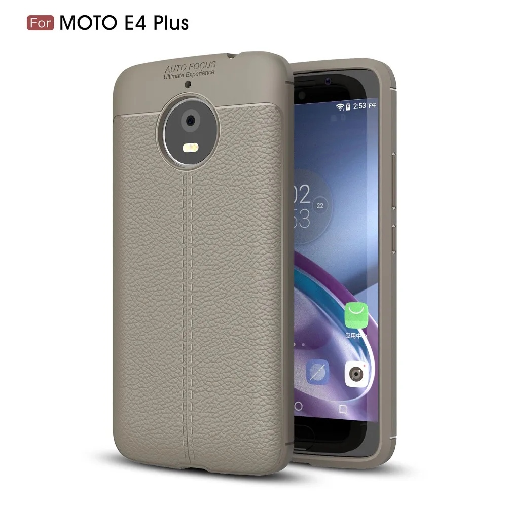 Мягкий чехол для телефона из ТПУ BEFOSSON Moto E4 plus кожаный с зернистой текстурой
