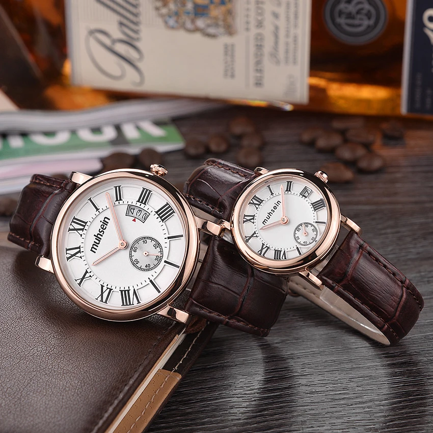 2018 новые модные простые и повседневные парные кварцевые часы из нержавеющей