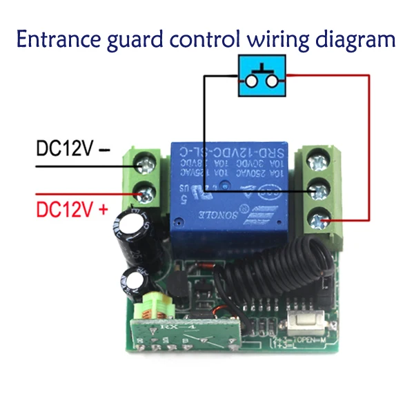 

12V learning code wireless remote control switch 2pc 4-key remote control 4pc 12V 10A 1ch motor switch SKU: 5411