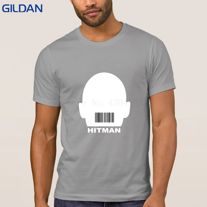 Печатные Hitman Pix футболка Homme Camisa Для мужчин 100% хлопок интересный веселый