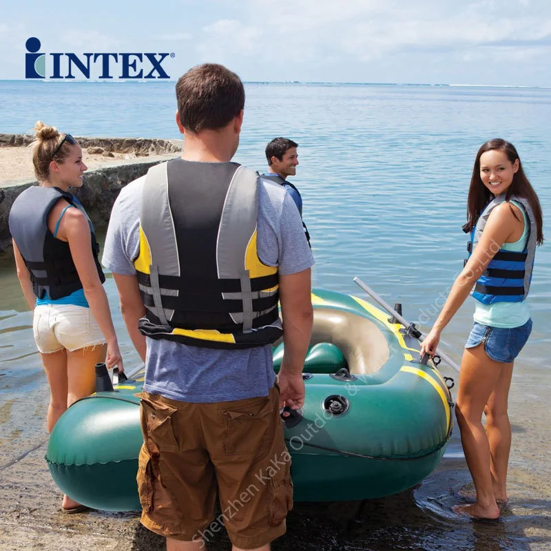 Надувная лодка Intex seahawk на 4 человек 351x145x48 см ПВХ Спортивная рыболовная 68351