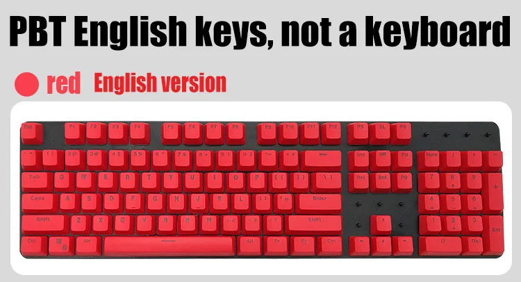 Русский/PBT английский Languag ключ крышка s Различные цвета выбор для Cherry MX механическая клавиатура Клавишные переключатели 104 клавиш - Цвет: red PBT English vers