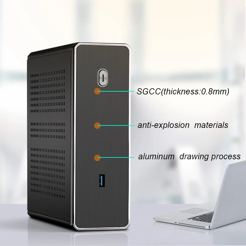 Настольный htpc чехол REALAN mini itx для компьютера без блока питания SGCC 0 8 мм черный