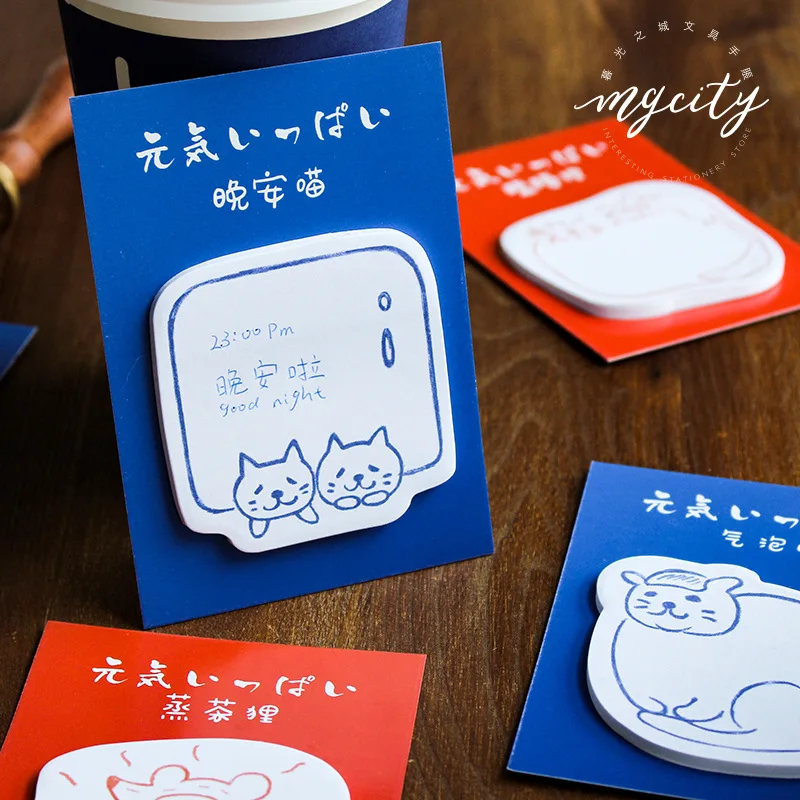 Kawii Cat Kitty блокнот стикер милый простой креативный Anmal Note Pad Моделирование Школьные