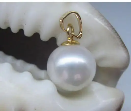 

CHARMING AAA 10-11 MM NATURAL WHITE PERFECT ROUND PEARL NECKLACE PENDANT