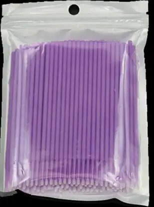 Purple 100 шт./компл. одноразовые косметические ватные палочки наращивания ресниц Мини индивидуальные Аппликаторы дома тушь, кисть из мягкого хлопка тампон - Цвет: Purple
