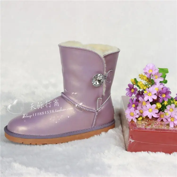 Женские зимние ботинки из 2019 шерсти и меха водонепроницаемые средней длины с