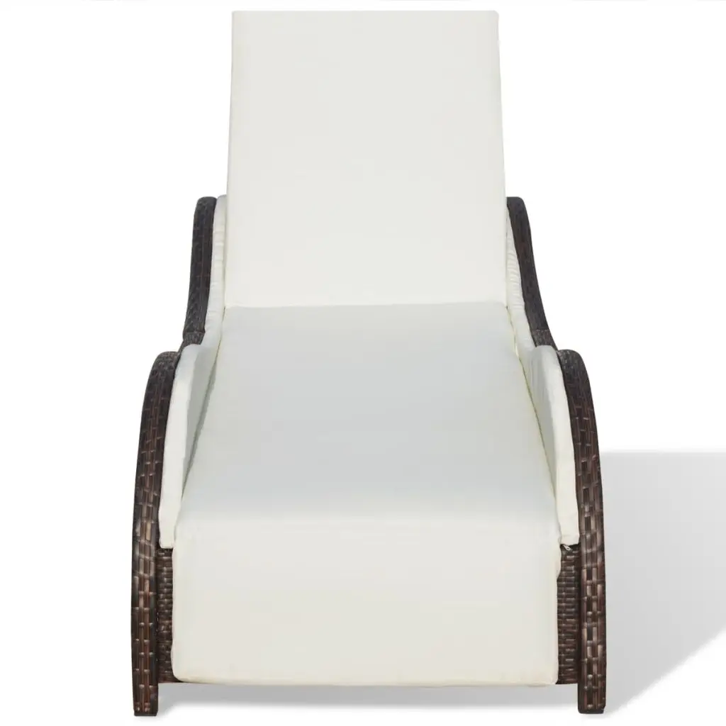 VidaXL Sunlounger поли ротанга коричневый | Мебель