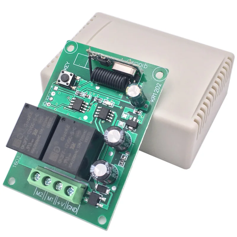 433MHz универсальный беспроводной пульт дистанционного управления DC 12V 10A 2CH rf релейный приемник и 2 передатчика для дистанционного управления дверью/гаражом/переключателем двигателя - Цвет: 1RC