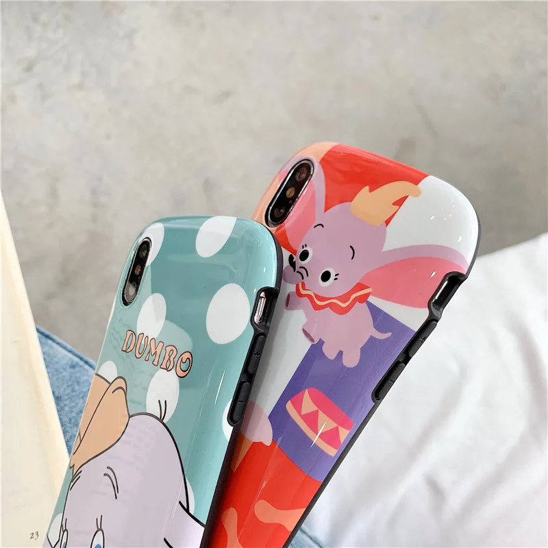 Мультфильм Dromerige fly Maan Olifant Mode Dumbo Voor iPhone XS MAX XR Обложка Микки противоударный чехол X