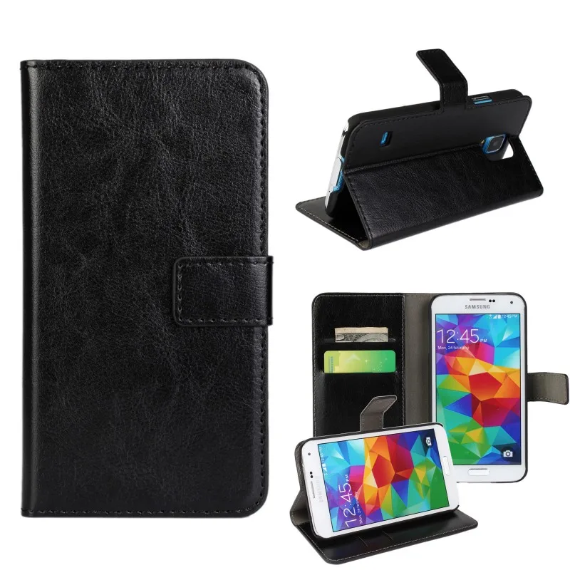 Для Samsung Galaxy S5 I9600 Случае Высокое Качество Дизайна Моды Кобура Флип Crazy лошадь Кожа