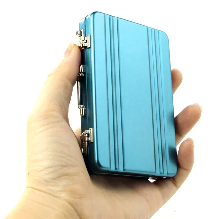 Новый модный металлический мини-чемодан с отделением для банковских карт и 1 шт.