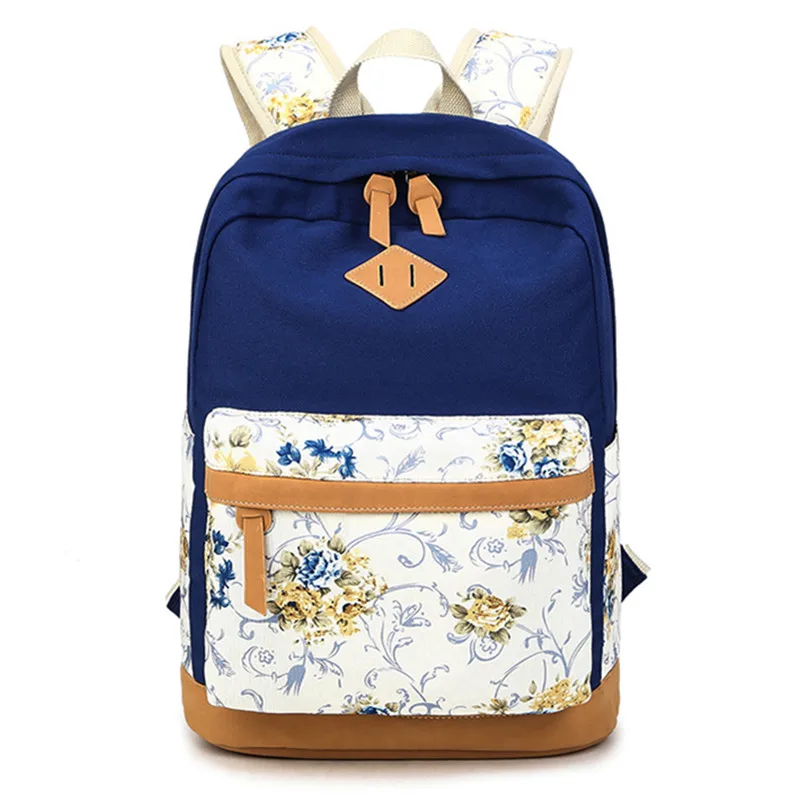 

Women Hot Canvas Backpacks Candy Color Printing School Bags for Teenagers Girls Laptop Backpacks Patchwork Backpack New 2021