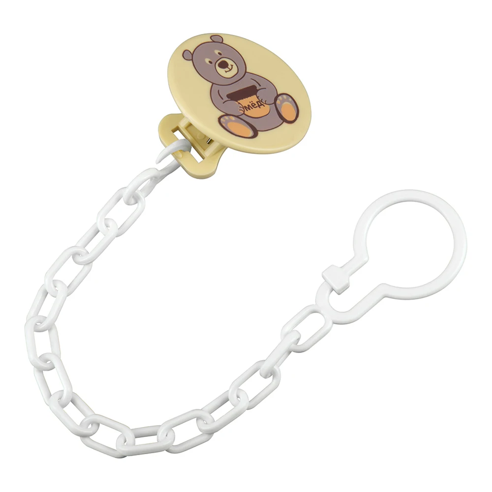 Прищепка для соски пустышки КУРНОСИКИ с цепочкой &quotМишутка&quot|Соска| |