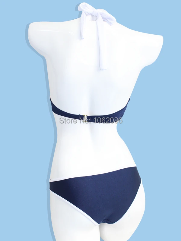 M4061 Blue Halter Bikinis for Women Cheap Brazilian Bikini |