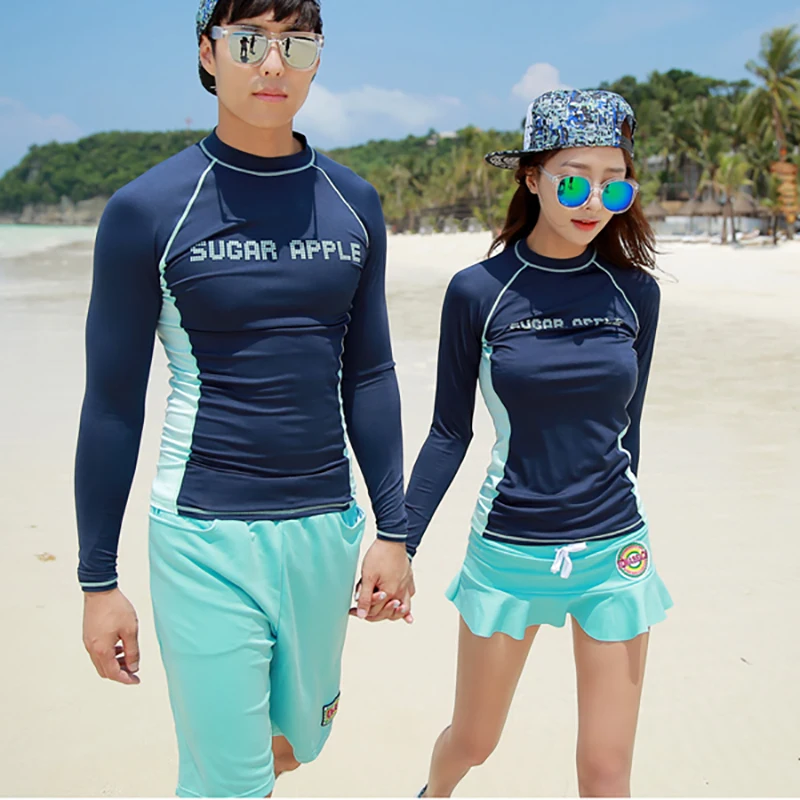 Rhyme Lady swimsuit for lover 2018 new style long sleeve Rash guard sun protective swimwear bathing suit beach wear swim | Спорт и
