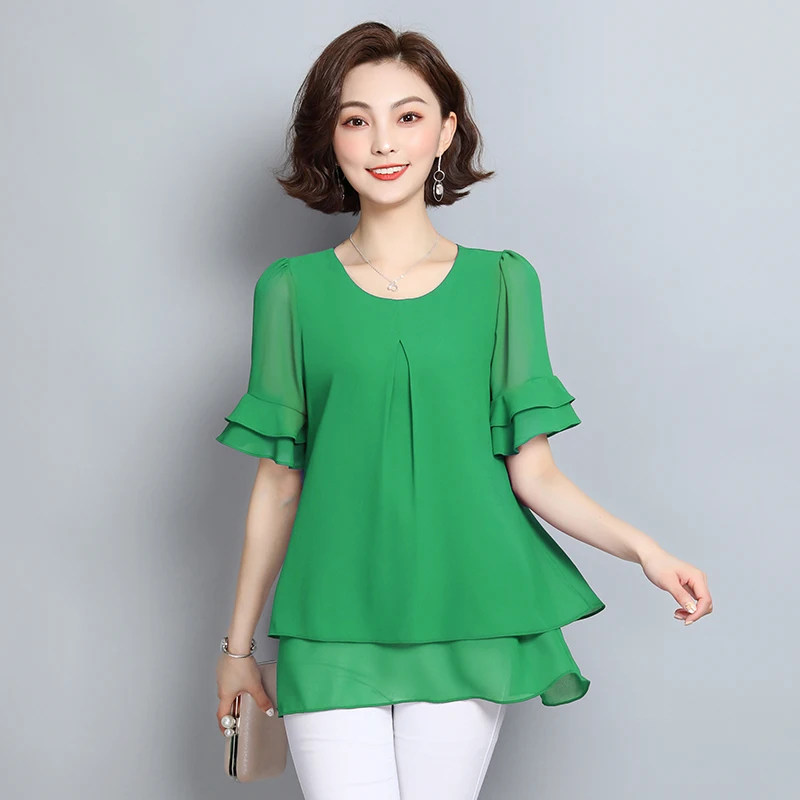 5XL размера плюс blusas de verano mujer блузки moda 2021 сорочка femme женская блузка шифоновая 4853 50