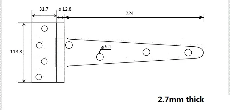 

4Pcs/Lot best Tee T Strap Hinge Hinges 10 Inches for HEAVY Gates & Doors Black Finish