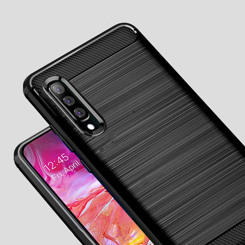 Carbon fiber Cover Shockproof Silicon Phone Case For SAMSUNG Galaxy A10 A20e A30 40S A50 60S 70 M10 20 30 A9s Bumper Shell |