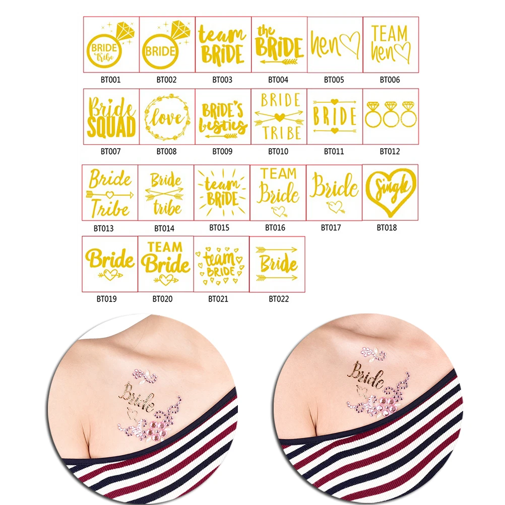 Невеста команда племя Свадьба временная татуировка наклейка невесты Ночная